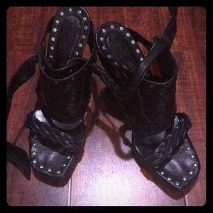 YSL Strap leather sandals